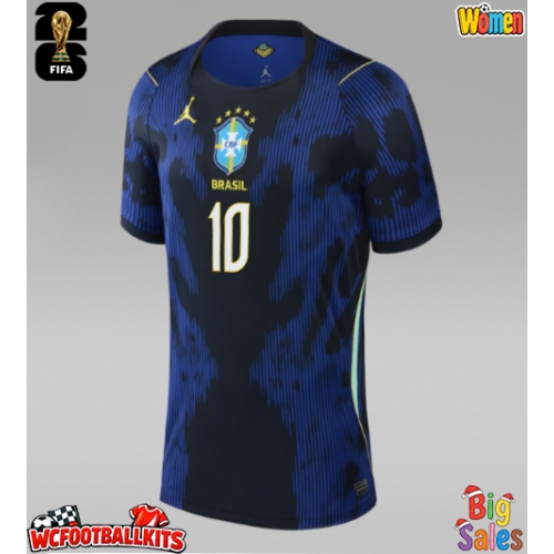 Brazil Neymar Jr #10 Replica Away Stadium Shirt for Women World Cup 2026 Short Sleeve